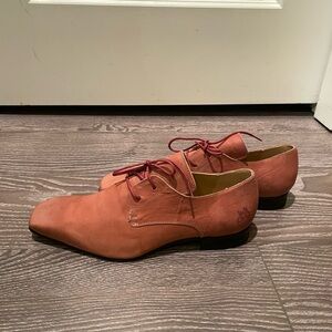 John Fluevog Tudor Prysten Square Toe Lace Up Dress Shoe Leather Portugal Made